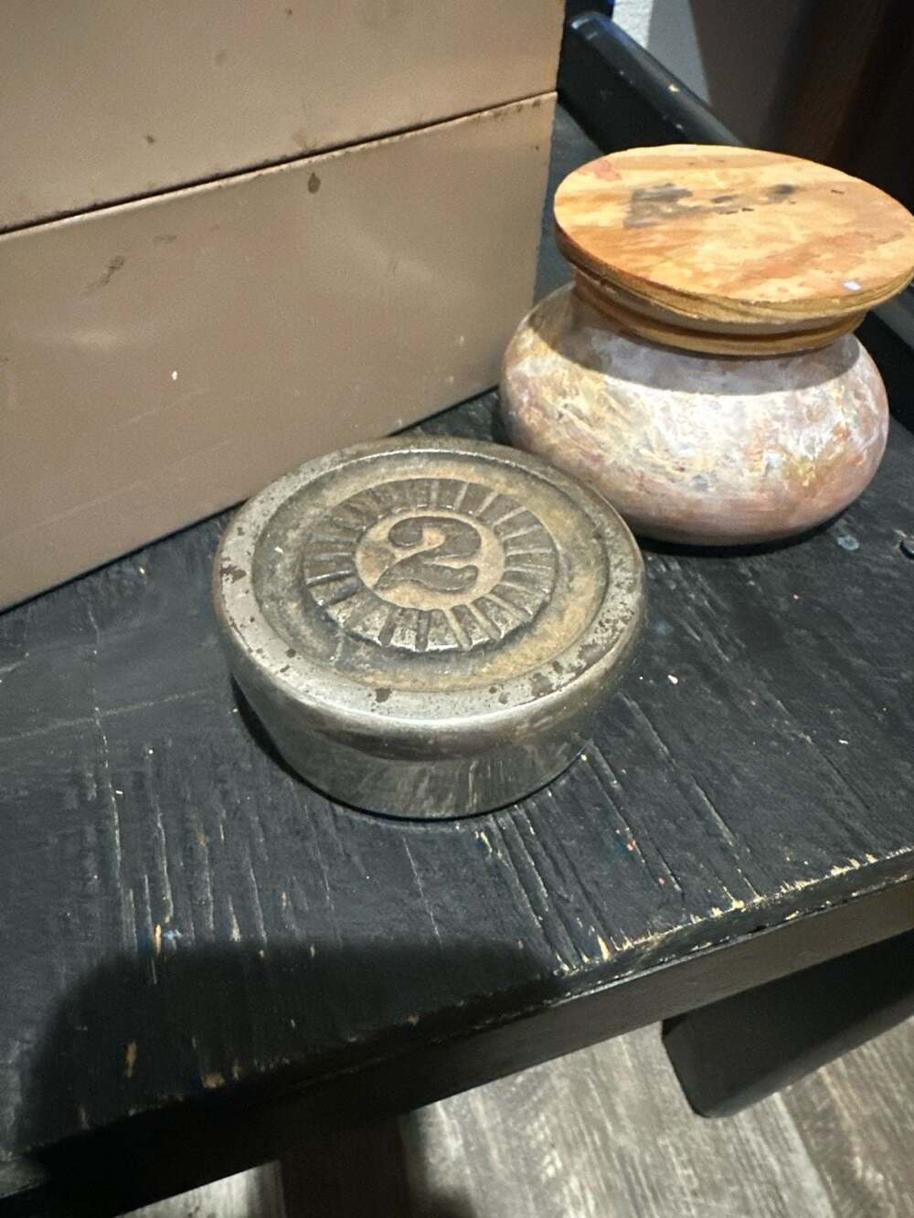 Vintage 2 Seer Iron Weight Old Rare Rustic Mercantile Measuring Scale Weight